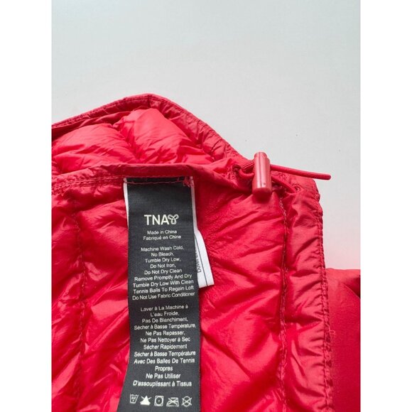 Aritzia TNA Botanie Catalina Red Down Filled Hooded Slim Puffer Jacket, Size S - Picture 11 of 16